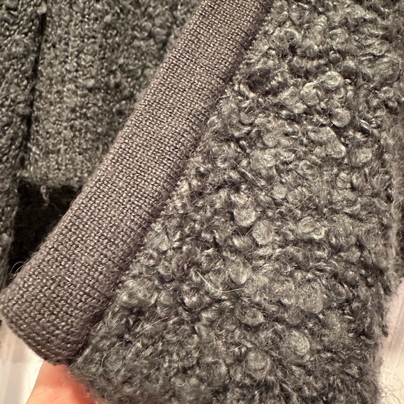 Calvin Klein Boho Open Front Grey Chunky Knit Batwing Oversized Cardigan M - Picture 4 of 9